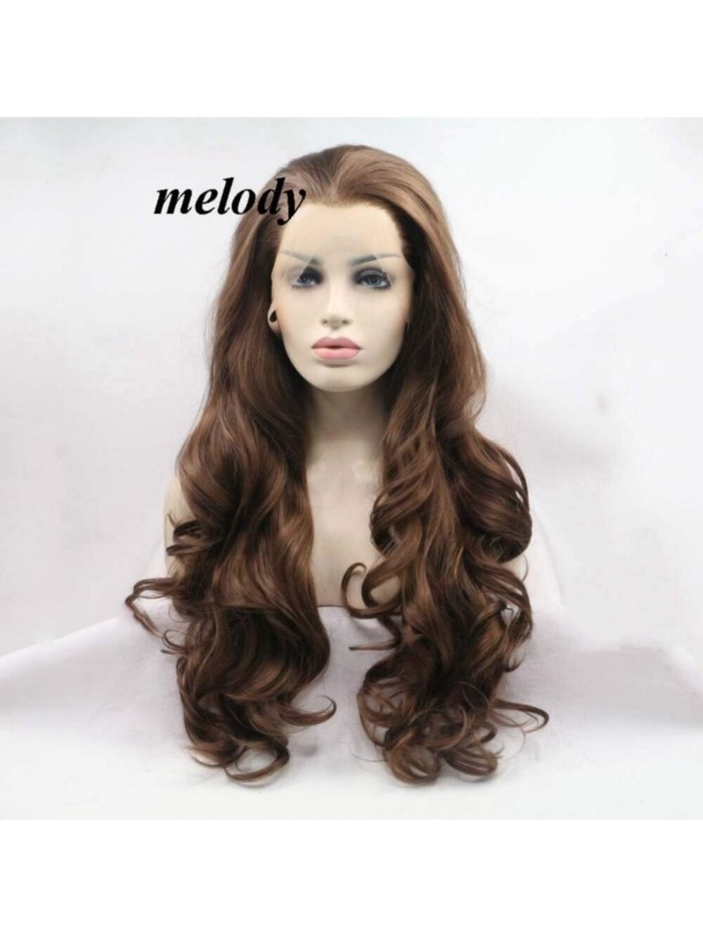 Long Wavy Brown Lace Front Wig | 24" Heat Resistant Synthetic Hair, Natural